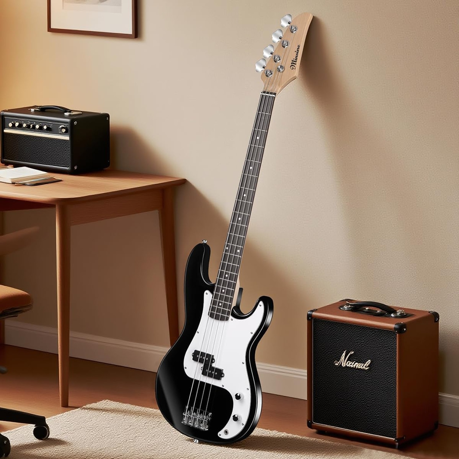 Bullfighter 4-String Electric Bass Guitar Starter Set, detail view