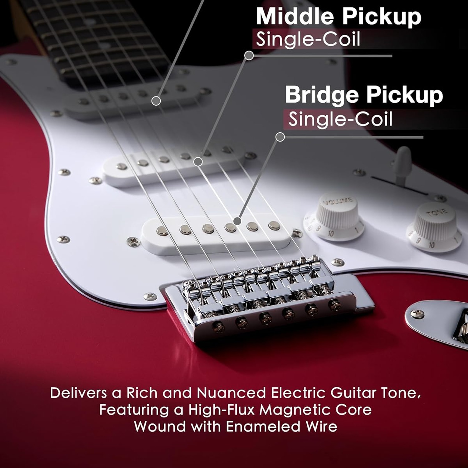 OMZZ 39" Electric Guitar Starter Kit (7-Piece with Amp): image 4