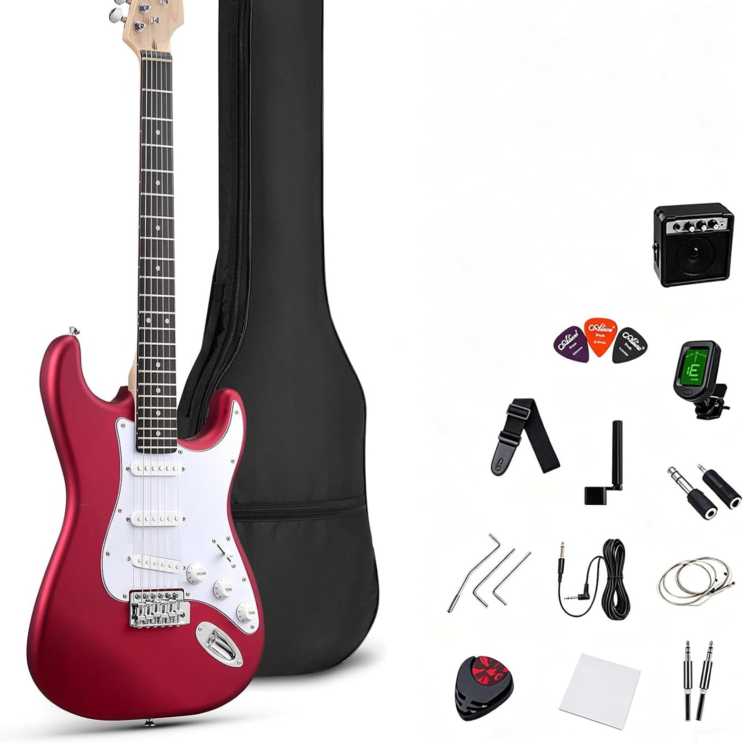 OMZZ 39" Electric Guitar Starter Kit (7-Piece with Amp)