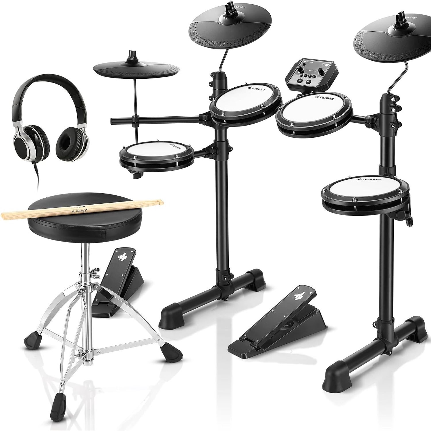 Donner DED-80 Electronic Drum Kit with Mesh Heads: image 1