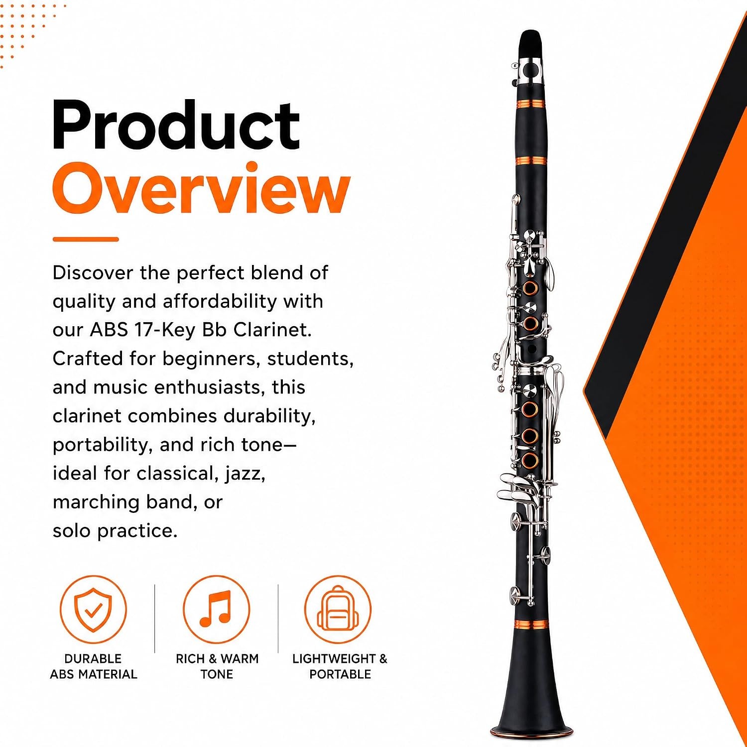 17-Key Bb Clarinet with Case and Starter Accessory Kit