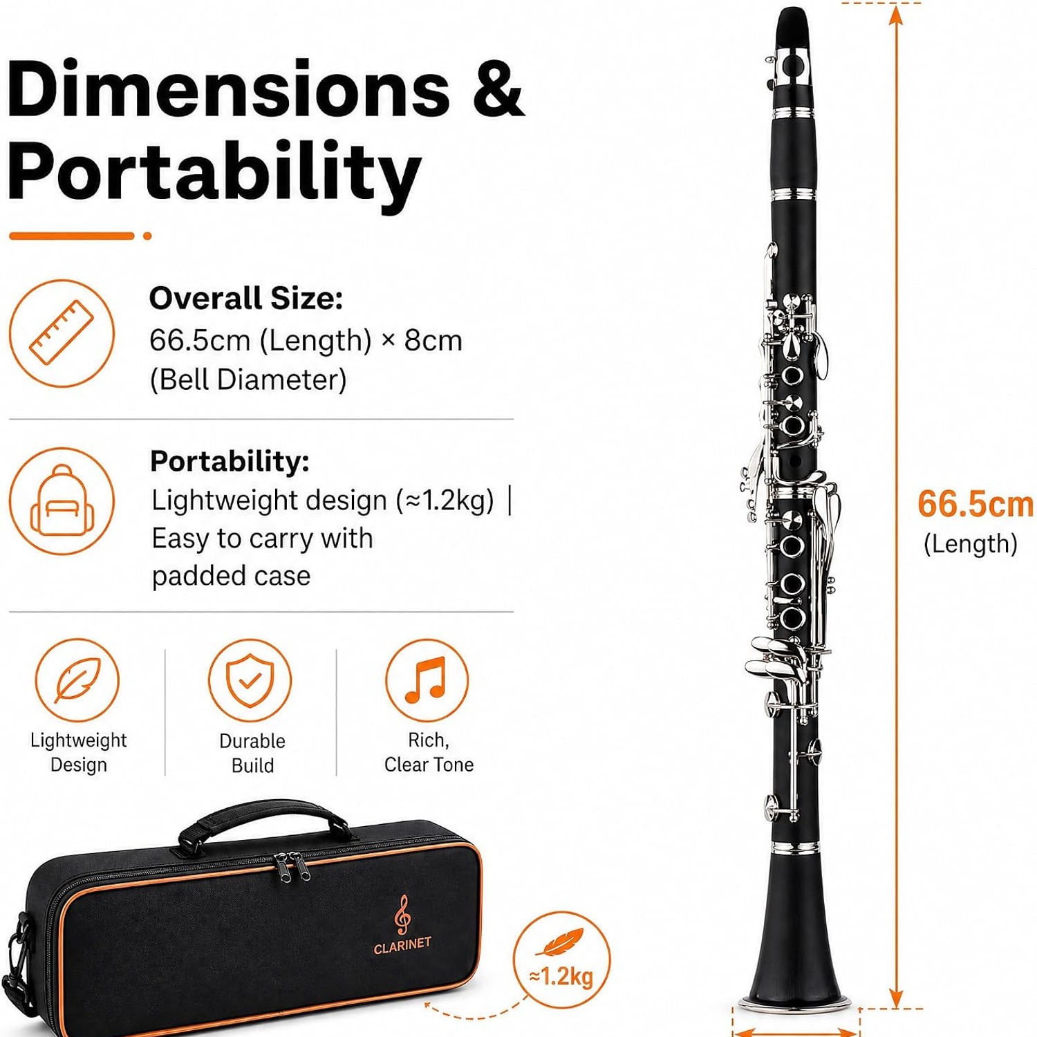 17-Key Bb Clarinet with Case and Starter Accessory Kit